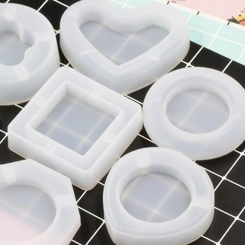 1PC Silicone Transparent Mold 6 types ashtray Silicone Mold DIY Craft Transparent Silicone Making Decoration