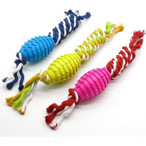 10 pcs Dog Pet Toy Cotton Braided Bone Rope Knot Random color Pets dogs pet supplies Funny Tool