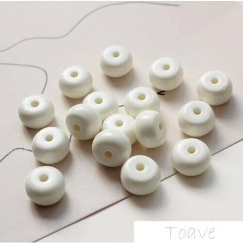 10pcs Resin Simple Wild Wheel Ivory Beads DIY Earrings Necklace Material Accessories
