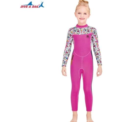 2.5MM Full Body Neoprene Scuba Jellyfish Surfing Wetsuit For Girls Patchwork Spearfishing Warm Diving Suit Children SwimWear