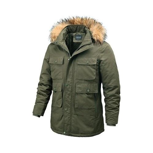 2020 New Winter Jacket Men Thick Casual Fur Collar Windbreakers Parkas Mens Plus Size 4XL Many Pockets Warm Coat Mens Clothing