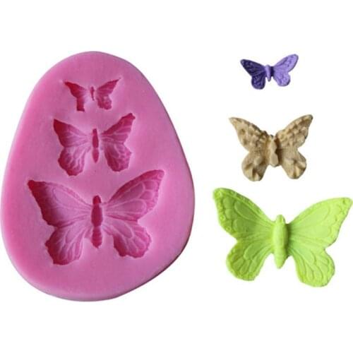 3Pcs 3D Butterfly Silicone Mold Fondant Mold DIY Tool for Chocolate Polymer Clay