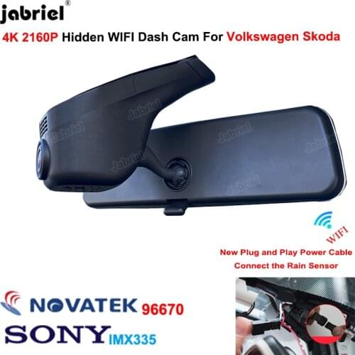 4K Wifi Car DVR Dash Cam for Volkswagen Tiguan Tarek Atlas Polo Passat Touran Taigun Golf Arteon Sharan Arteon Multivan Skoda