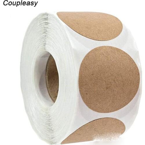 500Pcs/Roll Blank Kraft Paper Sticker Round Sealing Stickers DIY Decorative Gift Sticker Baking Food Packaging Label Stationery