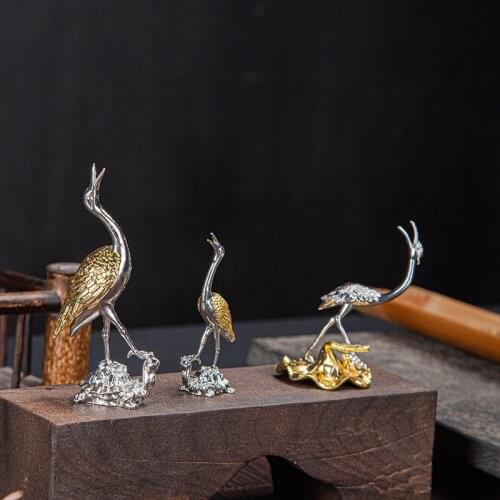 Fragrant Crane Incense Burner for Incense Sticks Dragon Incense Holder Metal Mini Desk Decorations for Home Golden Incense Base