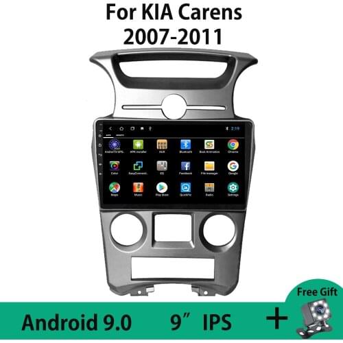 Android 9.0 Quad-Core WIFI Car Radio Multimedia Player GPS Navigator For KIA Carens 2007-2011 Manual Split Screen 9" IPS HD USB
