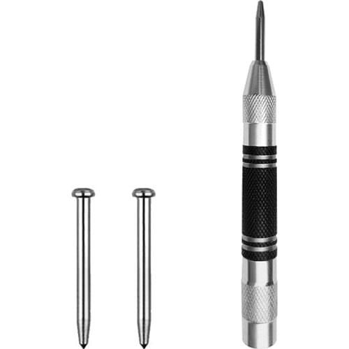 Automatic Center Pin Spring Loaded Mark Center Punch Tool Wood Indentation Mark Woodworking Tool Bit Portable Non-slip Puncher