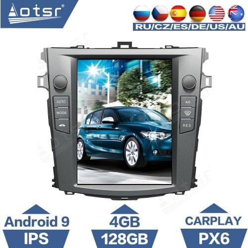 4+128G For Toyota Corolla 10 E140 E150 2006 - 2013 Android 9 Car Multimedia Player PX6 Tesla style Radio Carplay GPS Navigation
