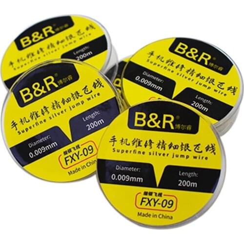 B&R Ultra-fine Silver Wire Fly Line FXY-09 Precision Flexible Circuit Dedicated 0.009mm 200m Superfine Silver Jump Wire Line