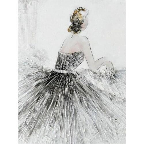 Ballet Woman Printed Fabric 11CT Cross Stitch Embroidery Complete Kit DMC Threads Craft Hobby Handiwork Knitting Room Sales