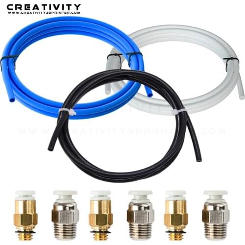 Bowden PTFE Tube 1M 1Pcs Quick Fitting Straight Pneumatic Fitting Push to Connect for 3D Printer PTFE Tube 1.75mm