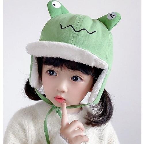 Child Frog Pilot Hat Earmuffs Beanies Kids Caps Autumn Winter Warm Earflap Ear Protection Lei Feng Cap Child Accessories
