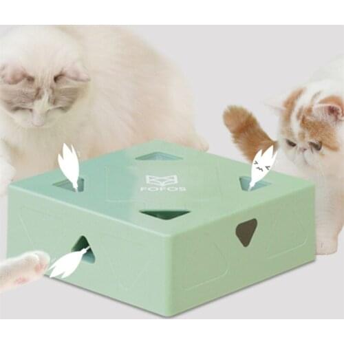 Electric Cat Toy Sqaure Magic Box Smart Teasing Cat Stick Crazy Game Charging