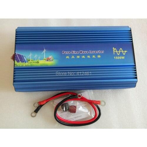 Power Inverter 1500W Pure Sine Wave Inverter Off Grid DC to AC 12V to 220V