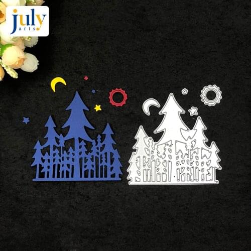 Julyarts Steel Metal Cutting Dies Stencil for Scrapbooking Houses Forests Trees Shape Album Embossing DIY Card Handcrafts