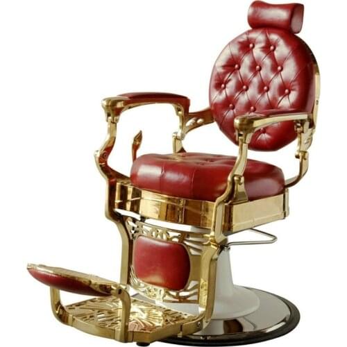 Golden Retro Barber Chair Hairdressing Comfortable Hairdressing Furniture Barber Shop Chair Styling Salon Beauty Equipment