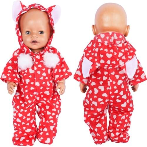 Doll Clothes with ball top Love Baby Doll Cute Jumpers Rompers Fashion 43 cm Reborn American Girl Doll Accessories Childern Toys