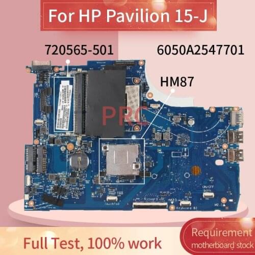 720565-501 720565-601 For HP Pavilion 15-J Laptop motherboard 6050A2547701 HM87 DDR3 Notebook Mainboard