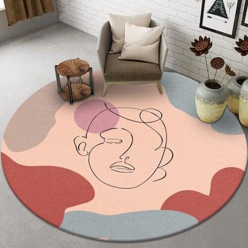 Lovely Face Print Bedroom Carpet Home Decor Anti-slip Chair Mat Dining Room Rugs Bathroom Doormat Round Living Room Area Rug