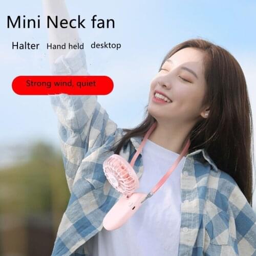 Mini Foldable Neck Hanging Fan Portable Small Handheld Creative Student Dormitory Sports USB Lanyard Cooler Outdoor Home Fans