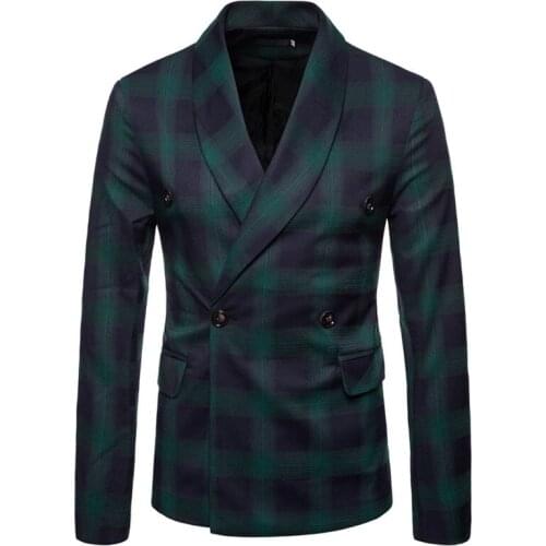 Fashion 2021 Spring autumn Casual business suit fashion dark plaid man\s suit men\s gentleman blazer plus size M-4XL