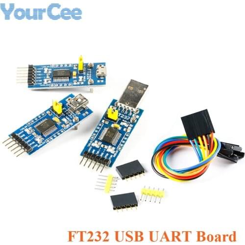 FT232 USB UART Board Module FT232RL FT232R USB to TTL Communication Module Brush Board Type A Mini Micro Interface