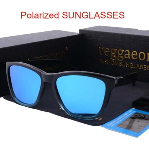 Reggaeon Top quality Gradient Frame Sunglasses Polarized Men Sports Women Glasses Oculos De Sol green red blue Color Lens