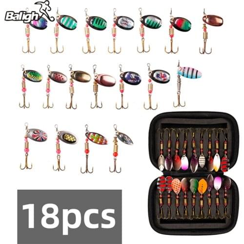 Balight 18Pcs/set Tackle Kit Spoon Fishing Lure Multi Jointed Swimbait Hard Bait Pike/Bass Wobblers Lure With Portable Bag