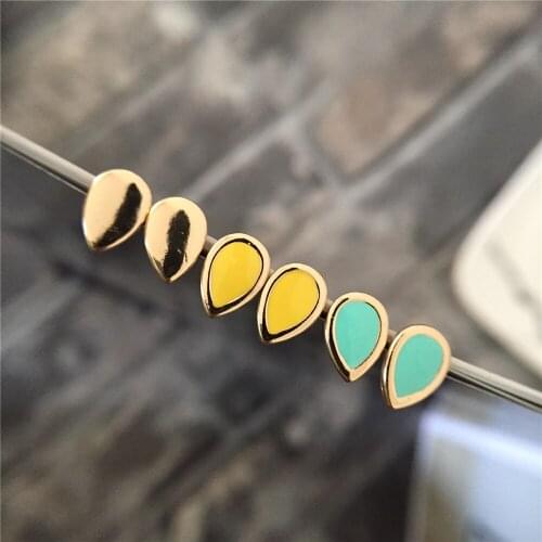 High Quality 2020 New Fashion Cute Stud Earring Set Gold Color Round and Tears Shape Weekly Earring Set for Trendy women