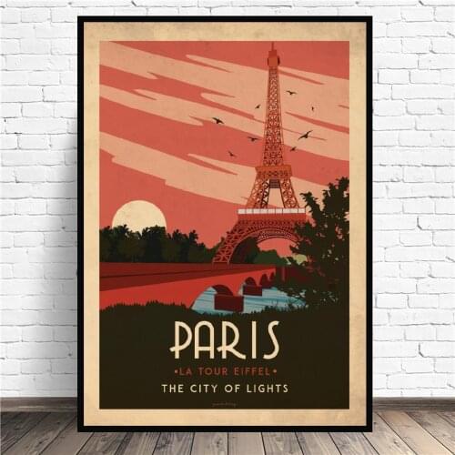 Paris Art Deco Travel Canvas Wall Art Print Modern Poster painting Wall Art Print Modern Poster Wall Pictures Living Room Decor