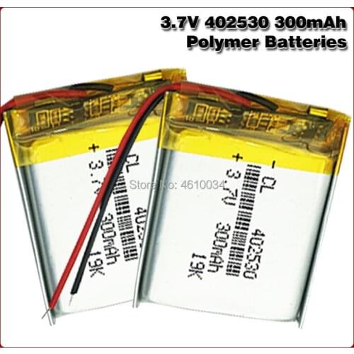 300mAh Rechargeable Lithium Ion Battery 3.7 V 402530 Li-polymer Batteries Electric Toy LED Light Headset Bateria