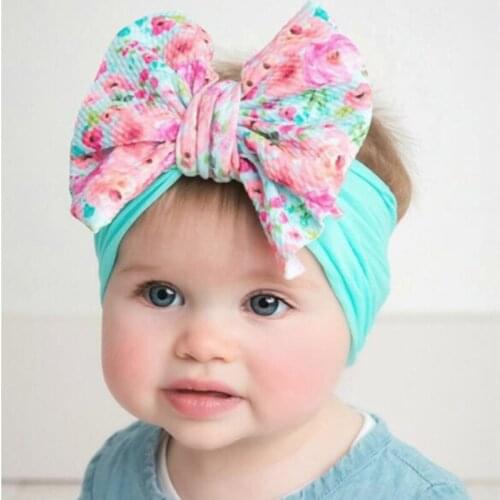 10ps/lot 2019 printing wide headband girl mermaid rainbow fashion nylon headband child corn kerb big bow headband