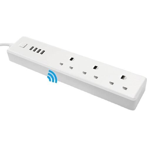 Wi-Fi control time switch sub-control Four USB ports Smart wireless British standard power strip Smart power strip