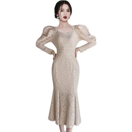 Sexy office Dress one piece korean ladies autumn Long SLeeve cabaret party formal Dresses for women
