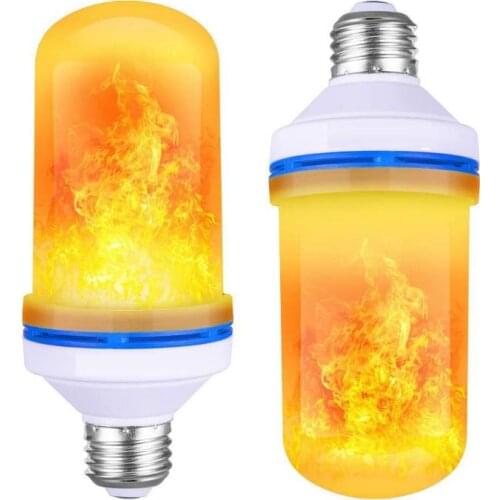 Flame Light Bulbs LED Flame Effect Fire Light Bulbs 4 Modes Glowing Flame Lights Atmosphere Decorative for Halloween Xmas Party