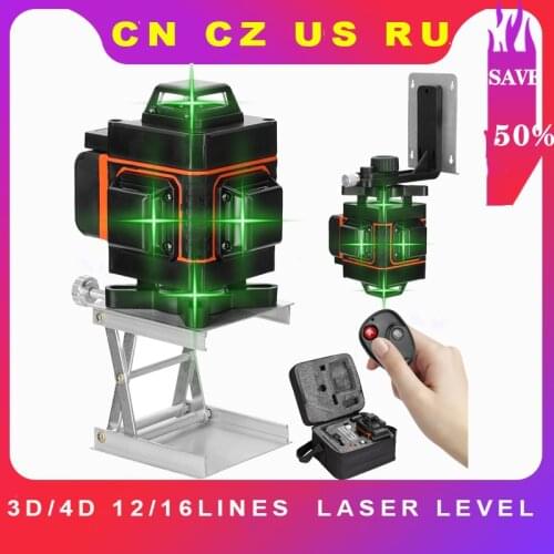 16 Lines 4D Laser Level Level Self-Leveling 360 Horizontal And Vertical Cross Super Powerful Green Laser Level level instrument