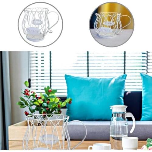 Iron Modern Cup Holder Large Capacity Espresso Coffee Pod Holder Wide Open Coffee Pod Organizer Fine Workmanship for Home