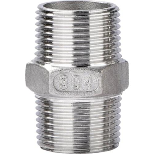 1/8" 1/4" 3/8" 1/2" 3/4" 1" BSP Male Thread 304 Stainless Steel Hex Nipple Union Pipe Fitting Connector Coupler Adapter