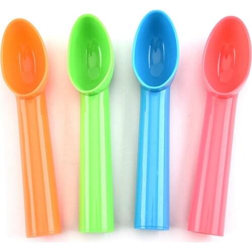 1pc Solid Color Ice Cream Scoop Non-Stick Plastic Lightweight Fruit Ball Spoon Dessert Scoop Ice Cream Tools Accessories