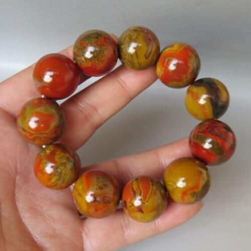 146g factory direct Warring States agate aquatic flower bracelet men agate bracelet beads 22mm