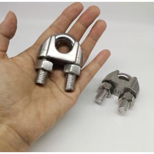 2pcs M16/16mm Wire Rope Clip U-Bolt Type 304 Stainless Steel U Bolt Clamp