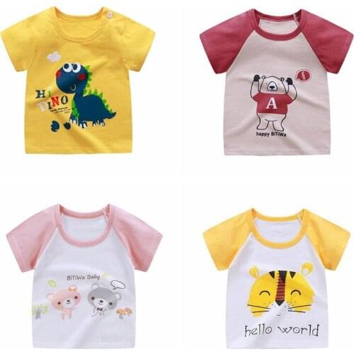 2021 Baby Boys Girls Cartoons Dinosaur Tops Summer Kids Short Sleeve T-shirts For Girls Tee Casual Toddler Tshirt Baby Clothes