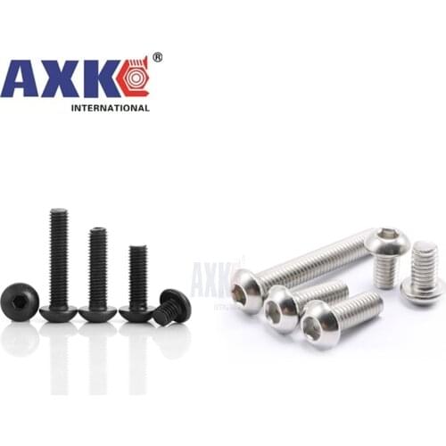 5-50pcs ISO7380 M2 M2.5 M3 M4 M5 M6 M8 304 A2 Round Stainless Steel or Black 10.9 grade Hex Socket Button Head Allen Bolt Screw