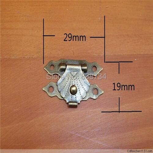 50pcs 29*19MM steel with brass plated box hasp