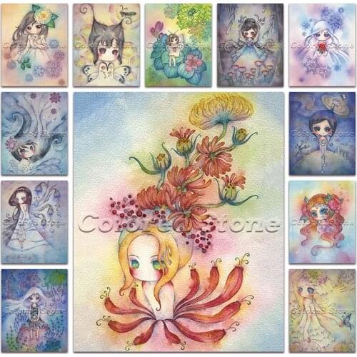 New Diamond painting Cartoon cute girl child princess 5D DIY Full Square Drill embroidery Cross stitch Round mosaic Drawing 107