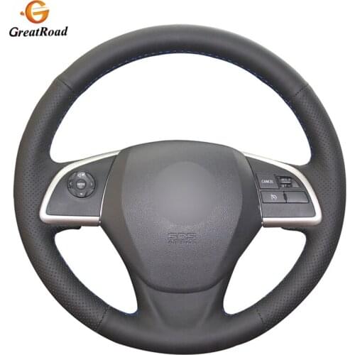 Hand Sewing Black Genuine leather Steering Wheel Covers for Mitsubishi Outlander 2013 2014 Mirage 2014 ASX L200 2015 2016