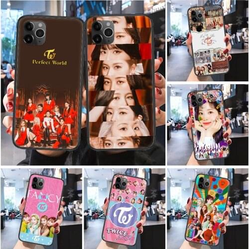 TWICE Perfect World Phone Case Cover Hull For iphone 5 5s se 2 6 6s 7 8 12 mini plus X XS XR 11 PRO MAX Frosted black painting