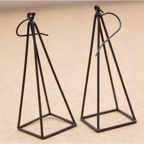 Blogger Aztec GoldSilver Plated Black Cut Out 3D Triangle Pyramid Steampunk Diva Gypsy Dangle Drop Earrings Jewelry Dropshipping