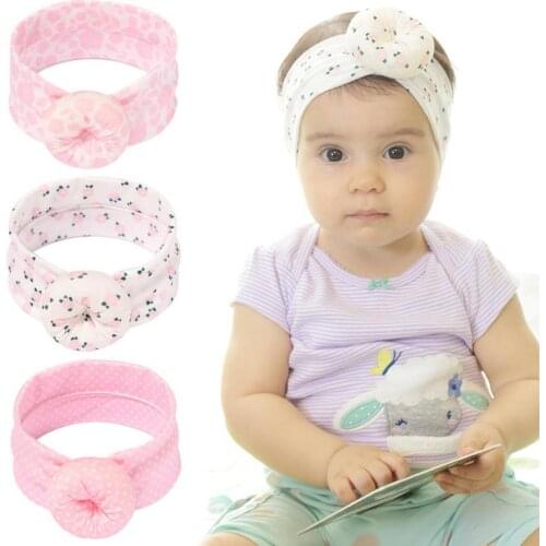 Baby Girl Headband Toddlers Headwrap Floral Print Hair Accessories Soft Babye Donut Knot Headbands for Photography