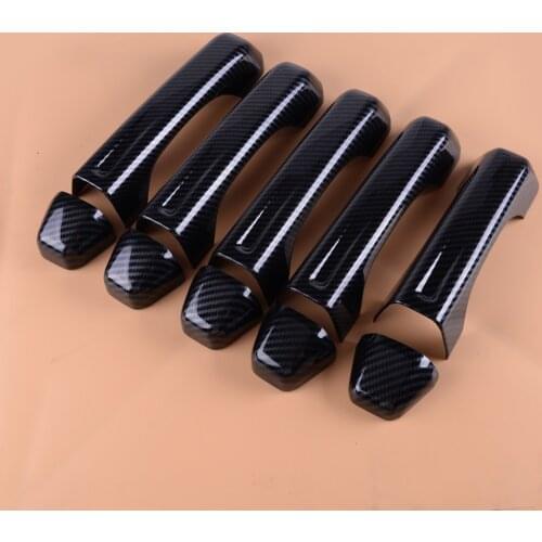 DWCX ABS 10pcs Carbon Fiber Style Car Door Handle Trim Cover Fit For Jeep Wrangler JL 2018 2019
